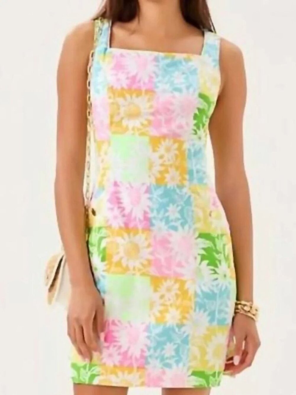 Lilly Pulitzer Dress Size 8 “The Lilly Shift Multi Via Sunny Sunflowers” Zipper